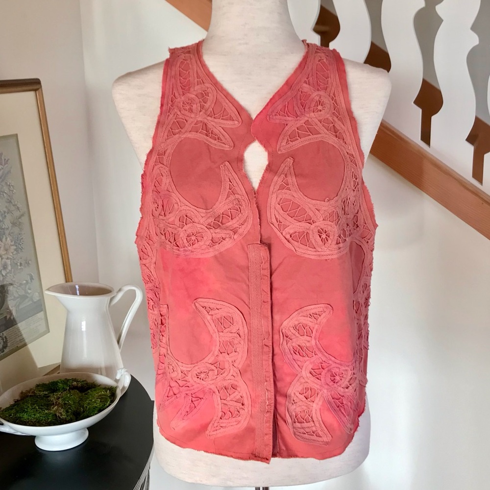 Free People | Romantic Boho Battenberg Lace Vest